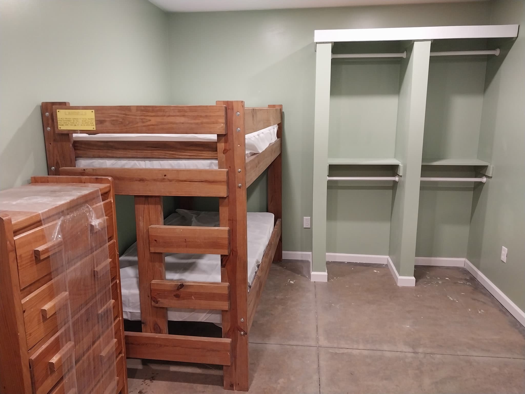 Interior camp space with polished concrete floors